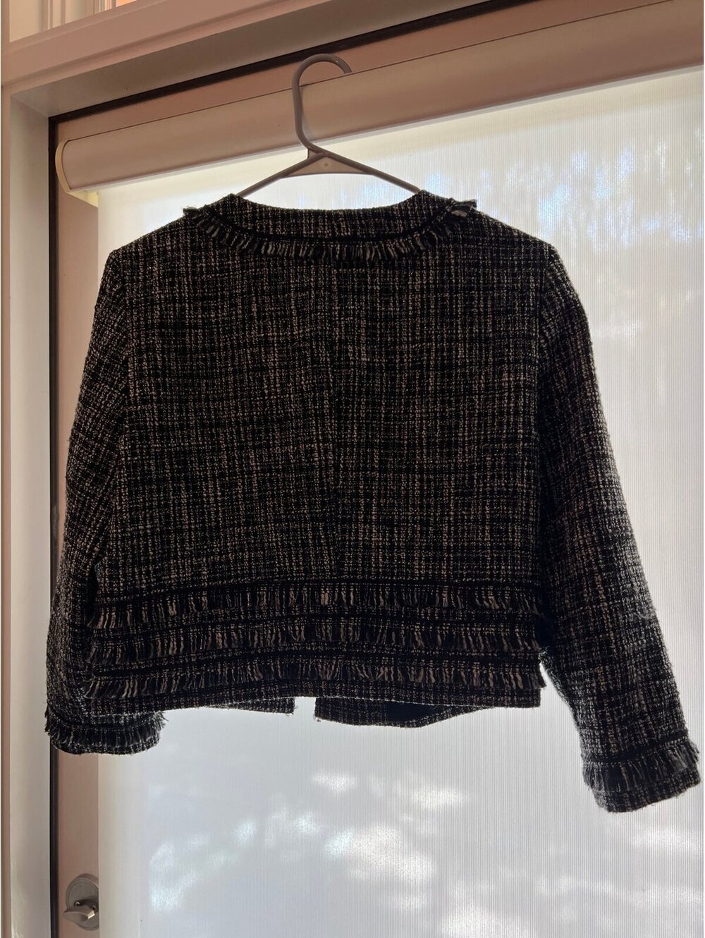 Karl Lagerfeld Cropped Tweed Jacked Size M - Picture 7 of 7